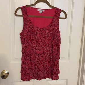 Hot pink, cheetah print Liz Claiborne tank top